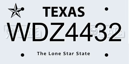 WDZ4432 Texas License Plate