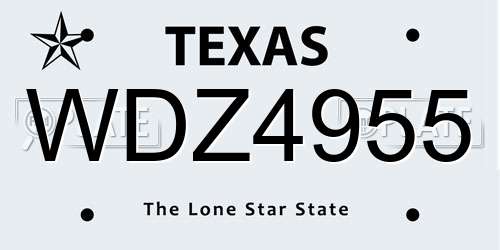 WDZ4955 Texas License Plate
