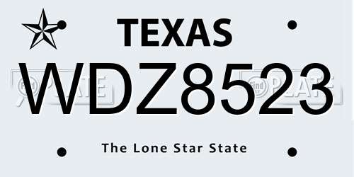 WDZ8523 Texas License Plate