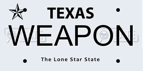 WEAPON Texas License Plate