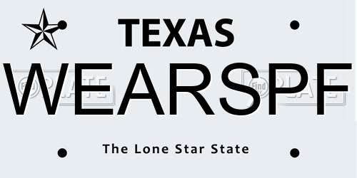 WEARSPF Texas License Plate