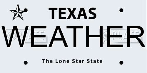 WEATHER Texas License Plate