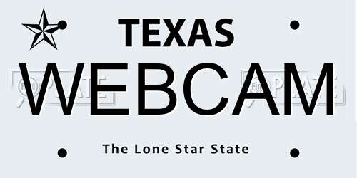WEBCAM Texas License Plate