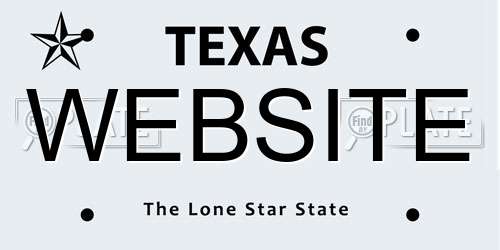 WEBSITE Texas License Plate
