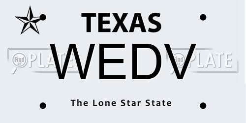 WEDV Texas License Plate