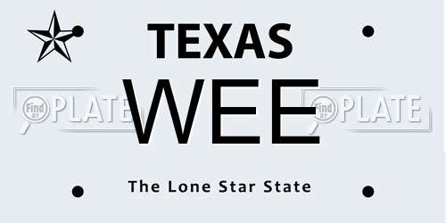 WEE Texas License Plate