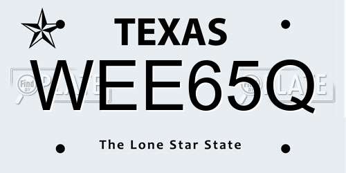 WEE65Q Texas License Plate