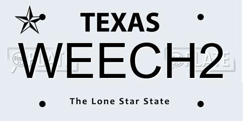 WEECH2 Texas License Plate