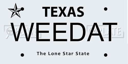 WEEDAT Texas License Plate