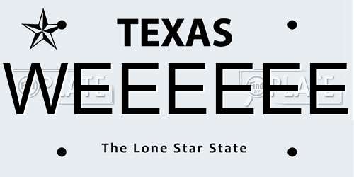 WEEEEEE Texas License Plate