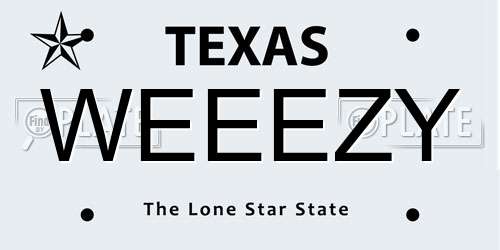 WEEEZY Texas License Plate