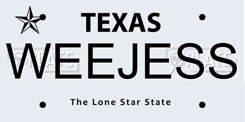 WEEJESS Texas License Plate