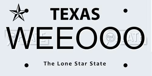 WEEOOO Texas License Plate