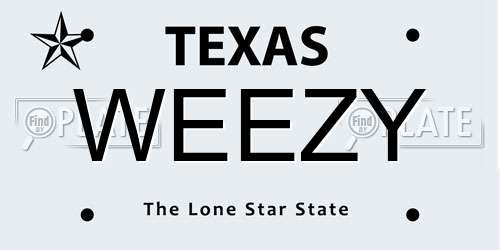 WEEZY Texas License Plate