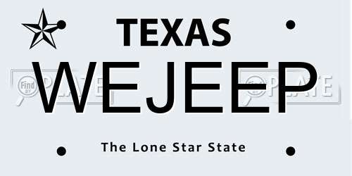 WEJEEP Texas License Plate