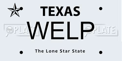 WELP Texas License Plate