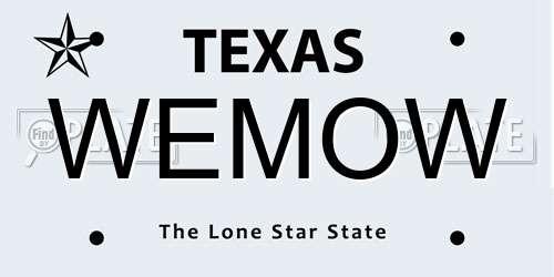 WEMOW Texas License Plate