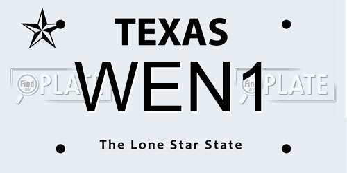 WEN1 Texas License Plate