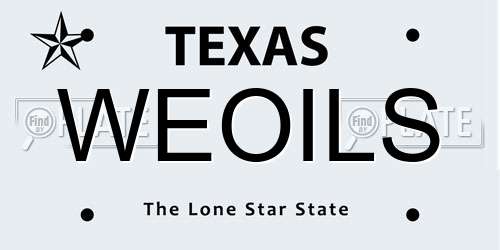 WEOILS Texas License Plate
