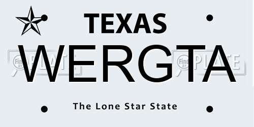 WERGTA Texas License Plate