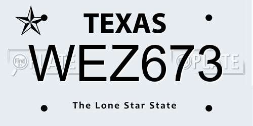 WEZ673 Texas License Plate
