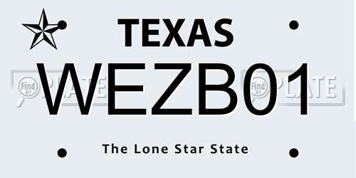 WEZB01 Texas License Plate