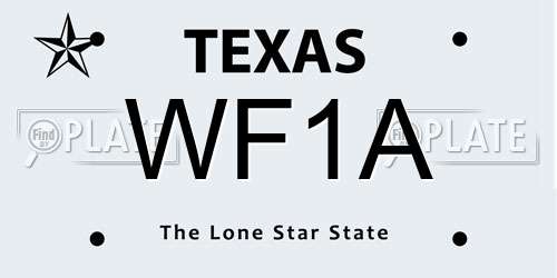 WF1A Texas License Plate