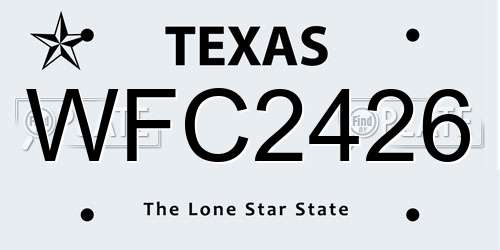 WFC2426 Texas License Plate
