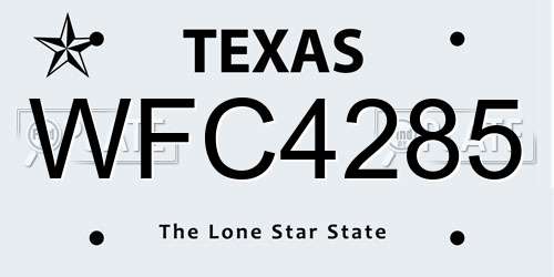 WFC4285 Texas License Plate