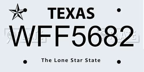 WFF5682 Texas License Plate