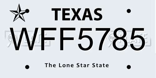 WFF5785 Texas License Plate