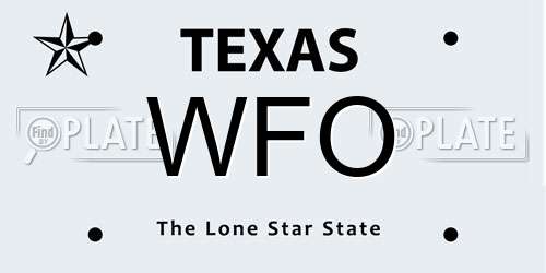 WFO Texas License Plate