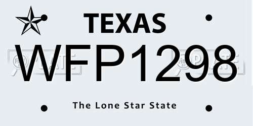 WFP1298 Texas License Plate