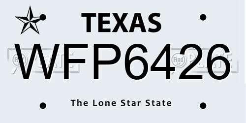 WFP6426 Texas License Plate
