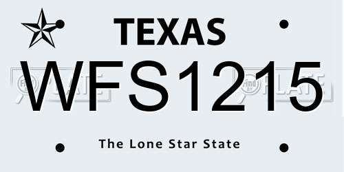 WFS1215 Texas License Plate