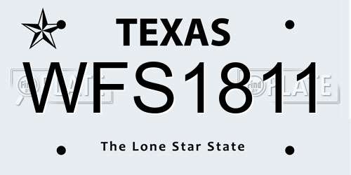 WFS1811 Texas License Plate