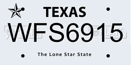 WFS6915 Texas License Plate
