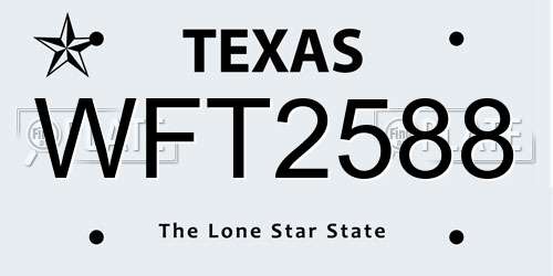 WFT2588 Texas License Plate