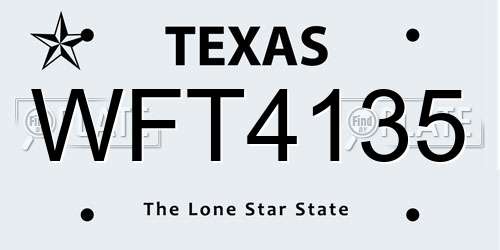 WFT4135 Texas License Plate