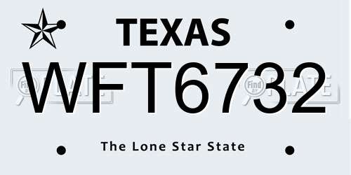 WFT6732 Texas License Plate