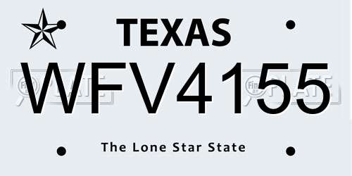 WFV4155 Texas License Plate