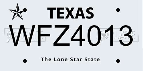 WFZ4013 Texas License Plate