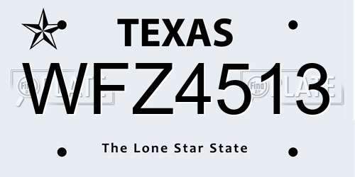 WFZ4513 Texas License Plate