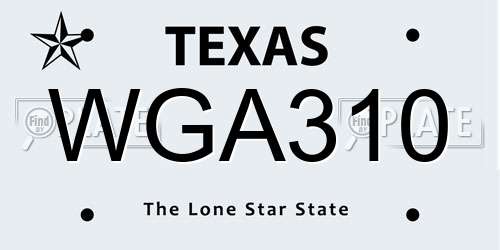 WGA310 Texas License Plate