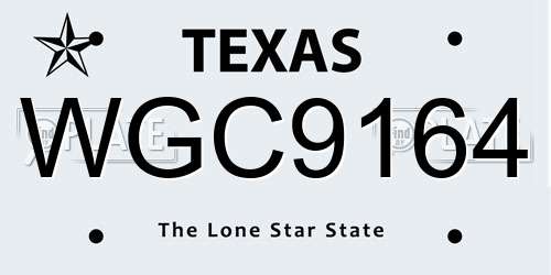 WGC9164 Texas License Plate