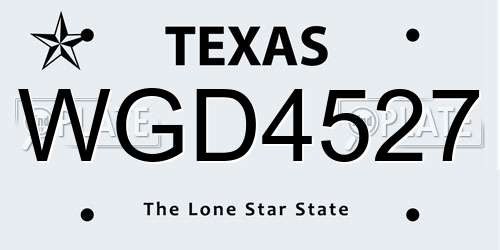 WGD4527 Texas License Plate