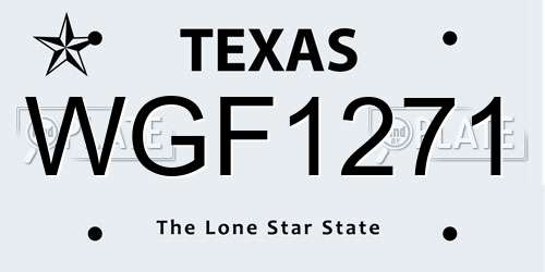 WGF1271 Texas License Plate