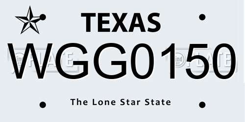 WGG0150 Texas License Plate