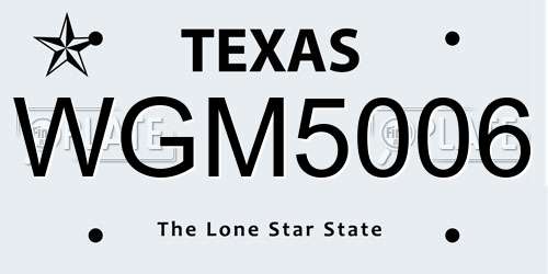 WGM5006 Texas License Plate