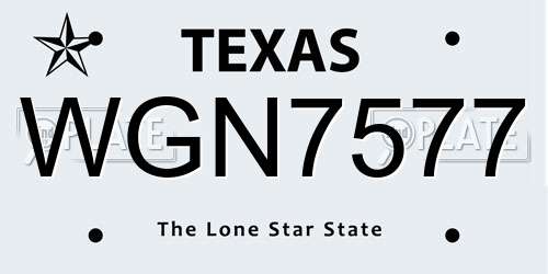 WGN7577 Texas License Plate